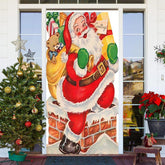 Niedlich Weihnachtsmann Geschenke Gepäck Weihnachten Tür Abdeckung